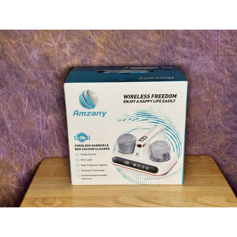 Amzany Mattress Vacuum Cleaner - 5-in-1 Cordless, Ultrasonic Technology, 16Kpa